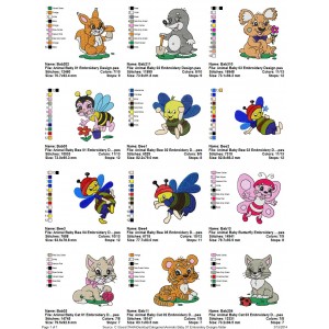 Package Animals Baby Embroidery Designs 01